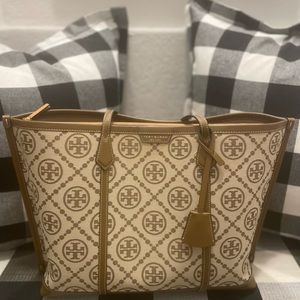 Practically brand you large Tory Burch T Monogram Jacquard